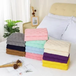 PiccoCasa 100% Cotton Knitted Soft Home Office Bed Blankets 1 Pc -Bedding Shop GUEST 004fe4e6 c799 4fb0 93bd c793d2850164
