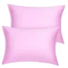 2 Pcs Standard Silk Satin With Zipper Pillowcase Pink - PiccoCasa -Bedding Shop GUEST 07d48b81 3ed7 4401 8d7f 03d0f90fb544