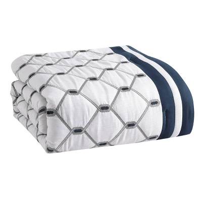 Ellison Embroidered Colorblock Comforter Bedding Set Dark Teal 7 Ellison Embroidered Colorblock Comforter Bedding Set Dark Teal - Image 5