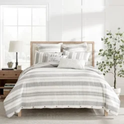 Monroe Stripe Grey Duvet Set - Levtex Home -Bedding Shop GUEST 08da0e2a 8b71 4a69 8514 d2756992d897
