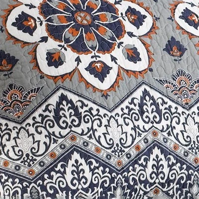 Medina Reversible Cotton Sham Standard 20"" X 26"" Saffron By Greenland Home Fashion 4 Medina Reversible Cotton Sham Standard 20"" X 26"" Saffron By Greenland Home Fashion - Image 2