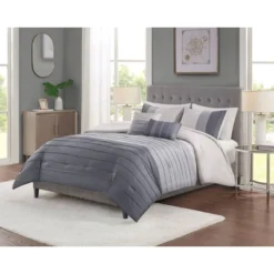 Boston Pleated Colorblock Comforter Bedding Set Gray -Bedding Shop GUEST 0a363aec 6a1f 4475 a45c 14b17bc52294