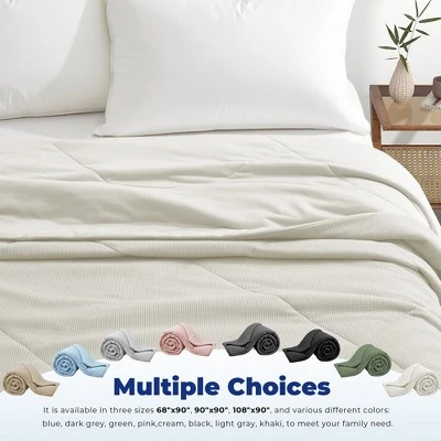 Peace Nest Ice Cooling Reversible Waffle Blanket For Summer Dual-side Comfort 5 Peace Nest Ice Cooling Reversible Waffle Blanket For Summer Dual-side Comfort - Image 3