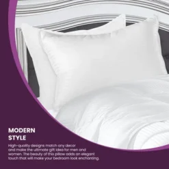 Traditional 1cm Stripe Microfiber Down Alternative 2-Piece Pillow Set - Blue Nile Mills -Bedding Shop GUEST 0af180e1 299f 49e4 9d30 17f1deffd4ad