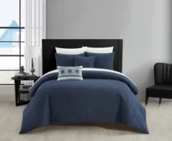 Chic Home Davina Comforter Set Geometric Hexagonal Pattern Design Bed In A Bag Bedding - 9 Piece - Navy Blue 15 Chic Home Davina Comforter Set Geometric Hexagonal Pattern Design Bed In A Bag Bedding - 9 Piece - Navy Blue -Bedding Shop GUEST 0c31e001 be59 489a 81a4 4012e91fc9b7