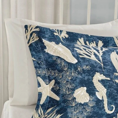 Blue Bedford Cotton Sateen Comforter Set 6 Blue Bedford Cotton Sateen Comforter Set - Image 4