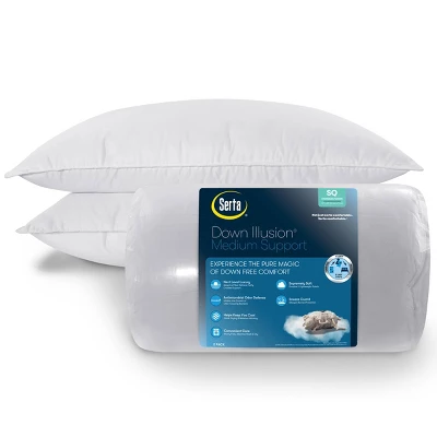 2pk Down Illusion Medium Bed Pillow - Serta 3 2pk Down Illusion Medium Bed Pillow - Serta