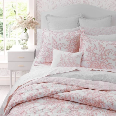 Bedford Cotton Quilt Set Pink - Laura Ashley 4 Bedford Cotton Quilt Set Pink - Laura Ashley - Image 2