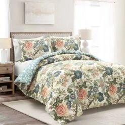 3pc Sydney Cotton Duvet Cover Set Green/Blue - Lush Décor -Bedding Shop GUEST 17482246 d644 42d0 add3 b228bd05c17c