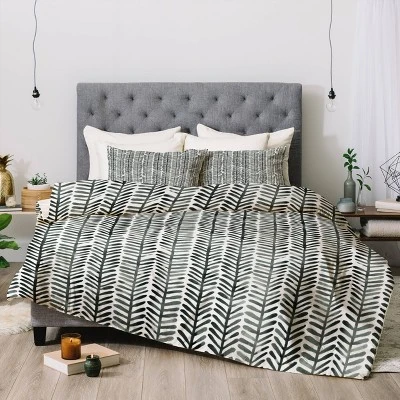 Dash And Ash Herring Comforter Set Black/White - Deny Designs 3 Dash And Ash Herring Comforter Set Black/White - Deny Designs