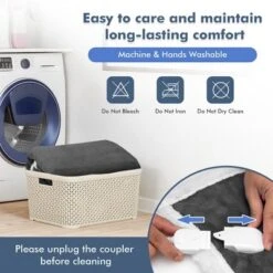 Tangkula 50" X 60" Heated Electric Reversible Flannel & Fleece Blanket Throw W/10 Heat Levels, 9 Hours Auto Shut-Off, Overheat Protection Gray -Bedding Shop GUEST 187780d5 e8aa 4c9f 9c55 0b583d3fd019