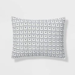 Embroidered Grid Sham Blue - Threshold™ -Bedding Shop GUEST 1c3898ef e092 4273 bb16 38eaa25ad802