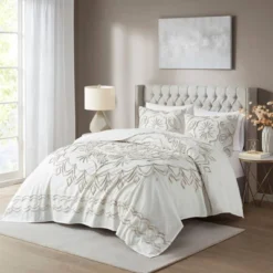 3pc Valeria Tufted Cotton Chenille Coverlet Set