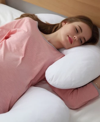 Cheer Collection Hypoallergenic J-Shape Body Pillow With Zippered Cover 5 Cheer Collection Hypoallergenic J-Shape Body Pillow With Zippered Cover - Image 3