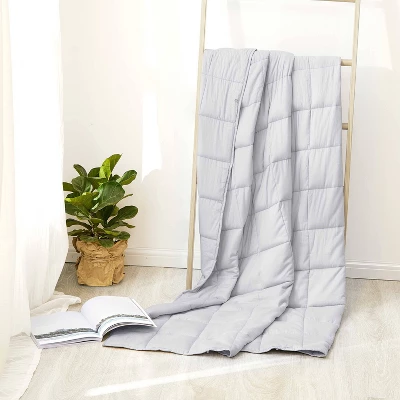 48"x72" 15lbs Cotton Weighted Blanket Light Gray - Pur Serenity 3 48"x72" 15lbs Cotton Weighted Blanket Light Gray - Pur Serenity
