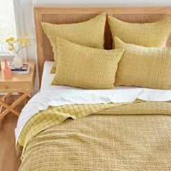 Mills Waffle Ochre Euro Sham Set Of 2- Levtex Home -Bedding Shop GUEST 225d7679 6813 4db8 b887 8a756d67a3f3