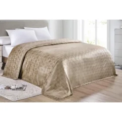 Amrani Bedcover Embossed Blanket Soft Premium Microplush Taupe By Plazatex -Bedding Shop GUEST 2306a8fd ba05 48a1 b68e a06d7c59dd10
