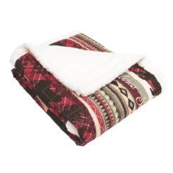 Lush Décor 50"x60" Holiday Lodge Faux Shearling Throw Blanket Red/Brown -Bedding Shop GUEST 238b0c47 6530 4303 9003 b17daf7e65bb
