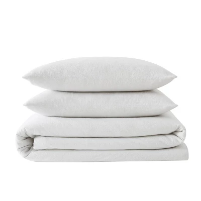 Herringbone Flannel Duvet Cover Set - London Fog 4 Herringbone Flannel Duvet Cover Set - London Fog - Image 2