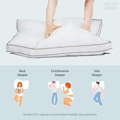 Peace Nest Natural Goose Feather And Down Sleeping 100% Cotton Pillow Cover Downproof Gusseted 2 Count 4 Peace Nest Natural Goose Feather And Down Sleeping 100% Cotton Pillow Cover Downproof Gusseted 2 Count - Image 2