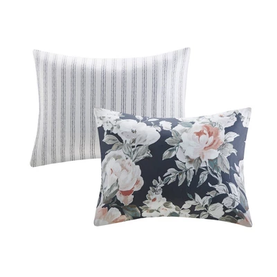 Sorrel Full/Queen 3pc Cotton Printed Reversible Coverlet Set Dark Blue 18 Sorrel Full/Queen 3pc Cotton Printed Reversible Coverlet Set Dark Blue - Image 16