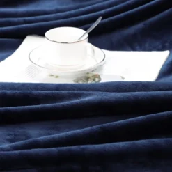 1 Pc Queen Microfiber Flannel Fleece Bed Blankets Navy Blue - PiccoCasa -Bedding Shop GUEST 2fefac7b d64f 4ae2 93a4 612003762b8c