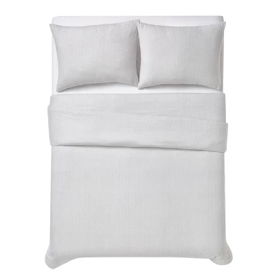 Herringbone Flannel Duvet Cover Set - London Fog 6 Herringbone Flannel Duvet Cover Set - London Fog - Image 4