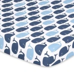 The Peanutshell Mini Crib Sheet Set - 3 Pack - Multiuse For Pack & Play, Playard, Playpen, Mini Crib - Nautical Whale -Bedding Shop GUEST 3188bfb7 5828 4683 ae70 2a8f719aabc1