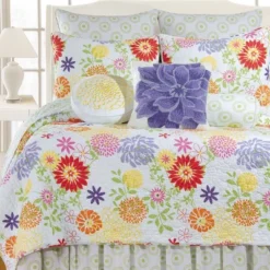 C&F Home 26" X 26" Lilly Yellow Purple Red Pink Floral Euro Sham -Bedding Shop GUEST 31b0c486 c62e 4b27 888b db01af7b0629