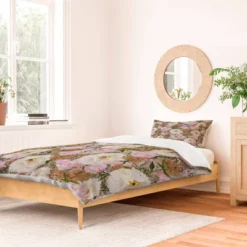 Deny Designs Alison Janssen Summer Bouquet I Duvet Cover Set Green