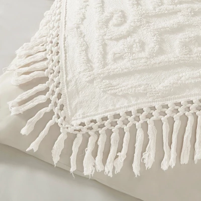 3pc Cecily Cotton Medallion Fringe Coverlet Set 7 3pc Cecily Cotton Medallion Fringe Coverlet Set - Image 5