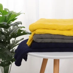 PiccoCasa 100% Cotton Knit Throw Blanket Soft Lightweight Decorative Knitted Blankets -Bedding Shop GUEST 373f4aea ad85 42d8 8bcc 82ccfb193e1e