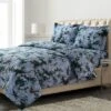 Celina Floral Printed Flannel Oversized Duvet Cover Set - Azores Home