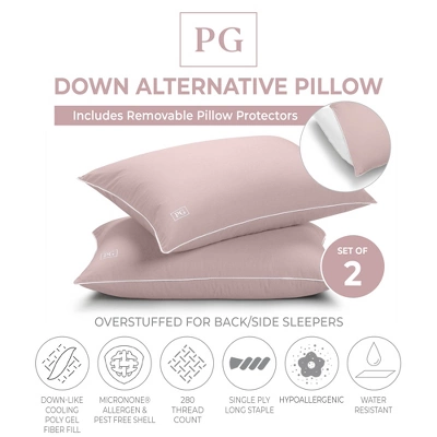 Firm Density Side/Back Sleeper, Down Alternative Pillow With MicronOne Technology, And Removable Pillow Protector - 2 Pack 3 Firm Density Side/Back Sleeper, Down Alternative Pillow With MicronOne Technology, And Removable Pillow Protector - 2 Pack