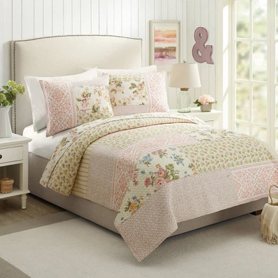 Standard Sweet Blooms Quilt Sham Pink - Mary Jane's Home 4 Standard Sweet Blooms Quilt Sham Pink - Mary Jane's Home - Image 2