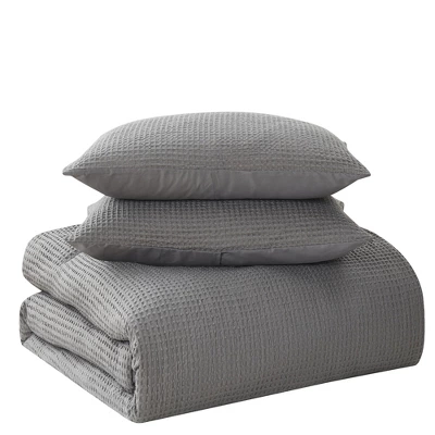 Sweet Home Collection 3 Piece Waffle Weave Ultra Soft Comforter With Shams 4 Sweet Home Collection 3 Piece Waffle Weave Ultra Soft Comforter With Shams - Image 2