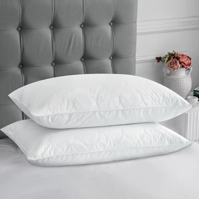Peace Nest Quilted Goose Feather And Down Pillows 100% Cotton Cover 3 Peace Nest Quilted Goose Feather And Down Pillows 100% Cotton Cover