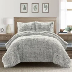 Lush Décor 3pc Emma Cozy Ultra Soft Two Tone Faux Fur Comforter Set -Bedding Shop GUEST 4304c297 d075 44c3 92a0 b8bd244aa6c5