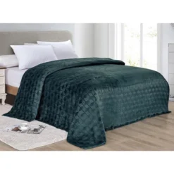 Amrani Bedcover Embossed Blanket Soft Premium Microplush Green By Plazatex -Bedding Shop GUEST 48c627e4 68ab 4c00 ac38 7b6c48401c00