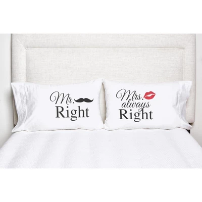 C&F Home Mr & Mrs Right Pillowcase Set 3 C&F Home Mr & Mrs Right Pillowcase Set