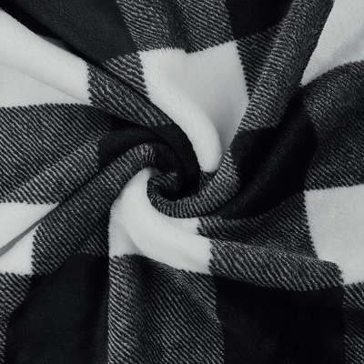 PiccoCasa Plaid Throw Blanket With Pom Poms Tartan Checkered Fleece Blanket 5 PiccoCasa Plaid Throw Blanket With Pom Poms Tartan Checkered Fleece Blanket - Image 3