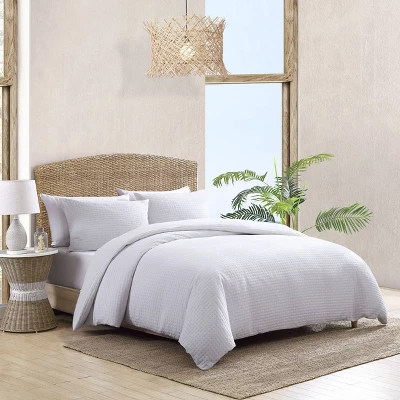 Basketweave 100% Cotton Comforter Set White - Tommy Bahama 4 Basketweave 100% Cotton Comforter Set White - Tommy Bahama - Image 2