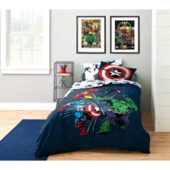 Saturday Park Marvel Comics Avengers Invincible 100% Organic Cotton Duvet Cover & Sham Set -Bedding Shop GUEST 4fb7999b c2fa 4cef 8258 7a790554ba5b