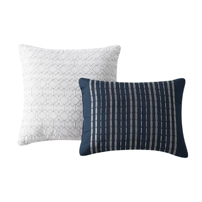 Ellison Embroidered Colorblock Comforter Bedding Set Dark Teal 9 Ellison Embroidered Colorblock Comforter Bedding Set Dark Teal - Image 7