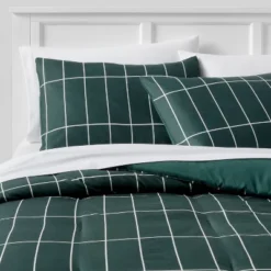 Grid Print Microfiber Reversible Comforter & Sheet Set Dark Green - Room Essentials™ 17 Grid Print Microfiber Reversible Comforter & Sheet Set Dark Green - Room Essentials™ -Bedding Shop GUEST 52658d90 442c 4f77 95f8 b9cc7e5b7e67