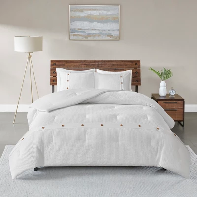 3pc Lucina Cotton Waffle Weave Comforter Set 4 3pc Lucina Cotton Waffle Weave Comforter Set - Image 2