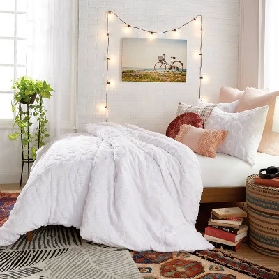 Peri Home Chenille Leopard Duvet Cover & Sham Set White 4 Peri Home Chenille Leopard Duvet Cover & Sham Set White - Image 2