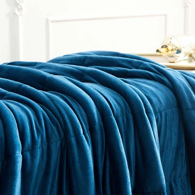 48" X 72" 15lbs Faux Mink Plush Weighted Blanket Navy - Dream Theory 4 48" X 72" 15lbs Faux Mink Plush Weighted Blanket Navy - Dream Theory - Image 2