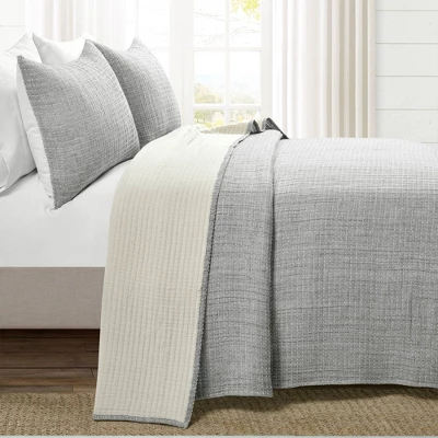 3pc Pickstitch Quilt/Coverlet - Lush Décor 3 3pc Pickstitch Quilt/Coverlet - Lush Décor
