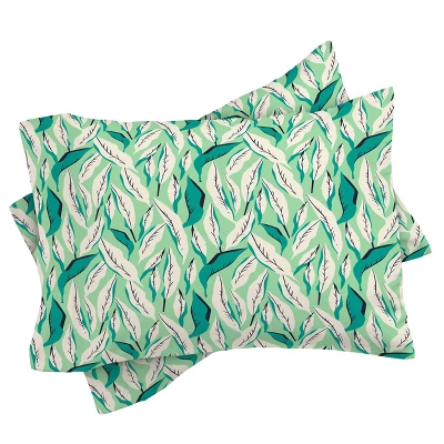 Twin/Twin XL Floral Holli Zollinger JUNGLE PALM TROPICA Duvet Cover Set Green - Deny Designs 4 Twin/Twin XL Floral Holli Zollinger JUNGLE PALM TROPICA Duvet Cover Set Green - Deny Designs - Image 2